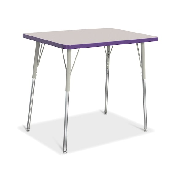 Jonti-Craft Berries Rectangle Activity Table, 24 in. x 36 in., A-height, Freckled Gray/Purple/Gray 6478JCA004 - main